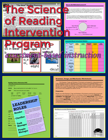 The Science of Reading Intervention Program: Tier 2 and 3 Assessment-Based Lessons and Worksheets