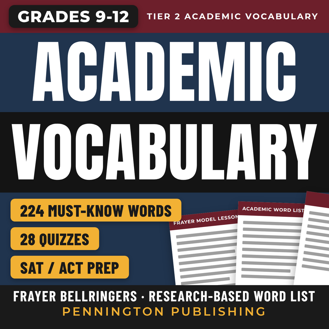Academic Language Words for High School cover