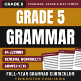 Grade 5 Teaching Grammar, Usage, and Mechanics Lessons, Remedial Worksheets, and