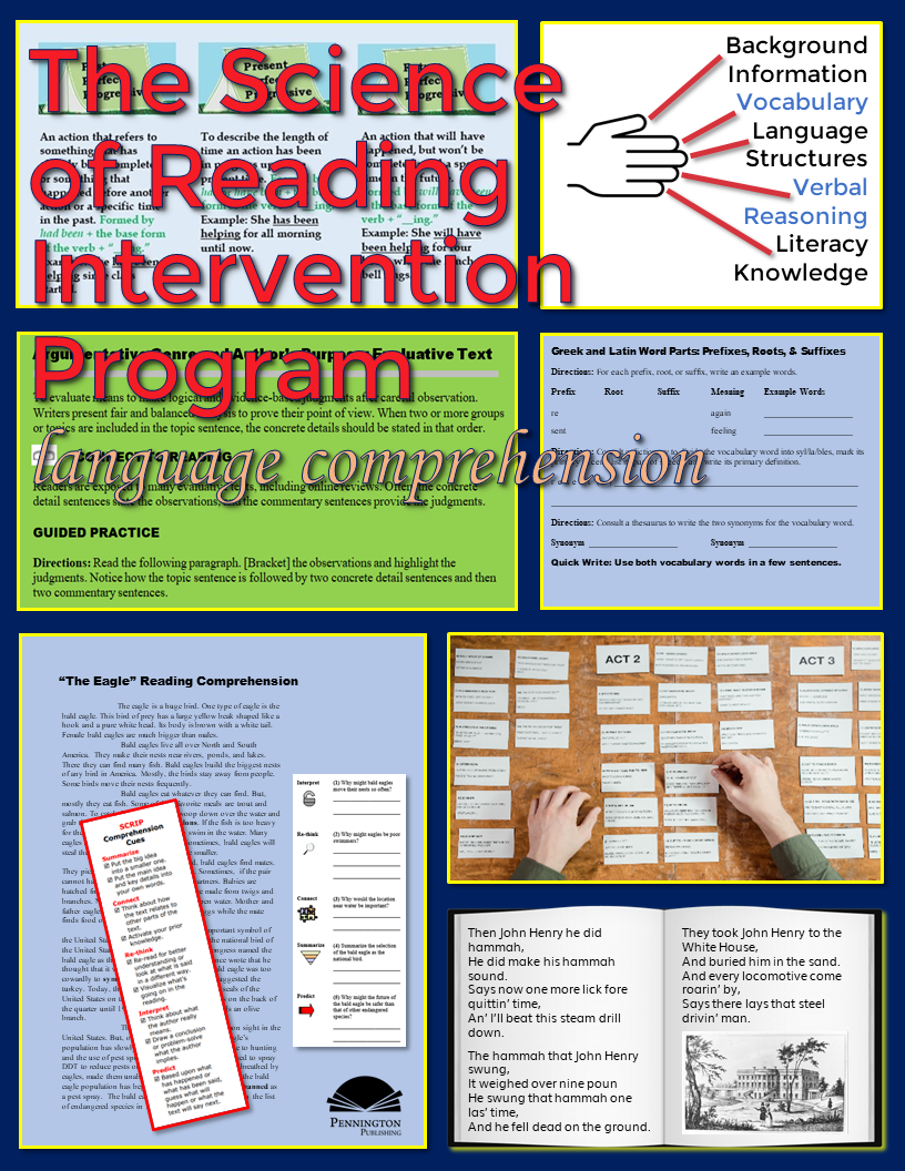 The Science of Reading Intervention Program: Language Comprehension Lessons and Worksheets cover
